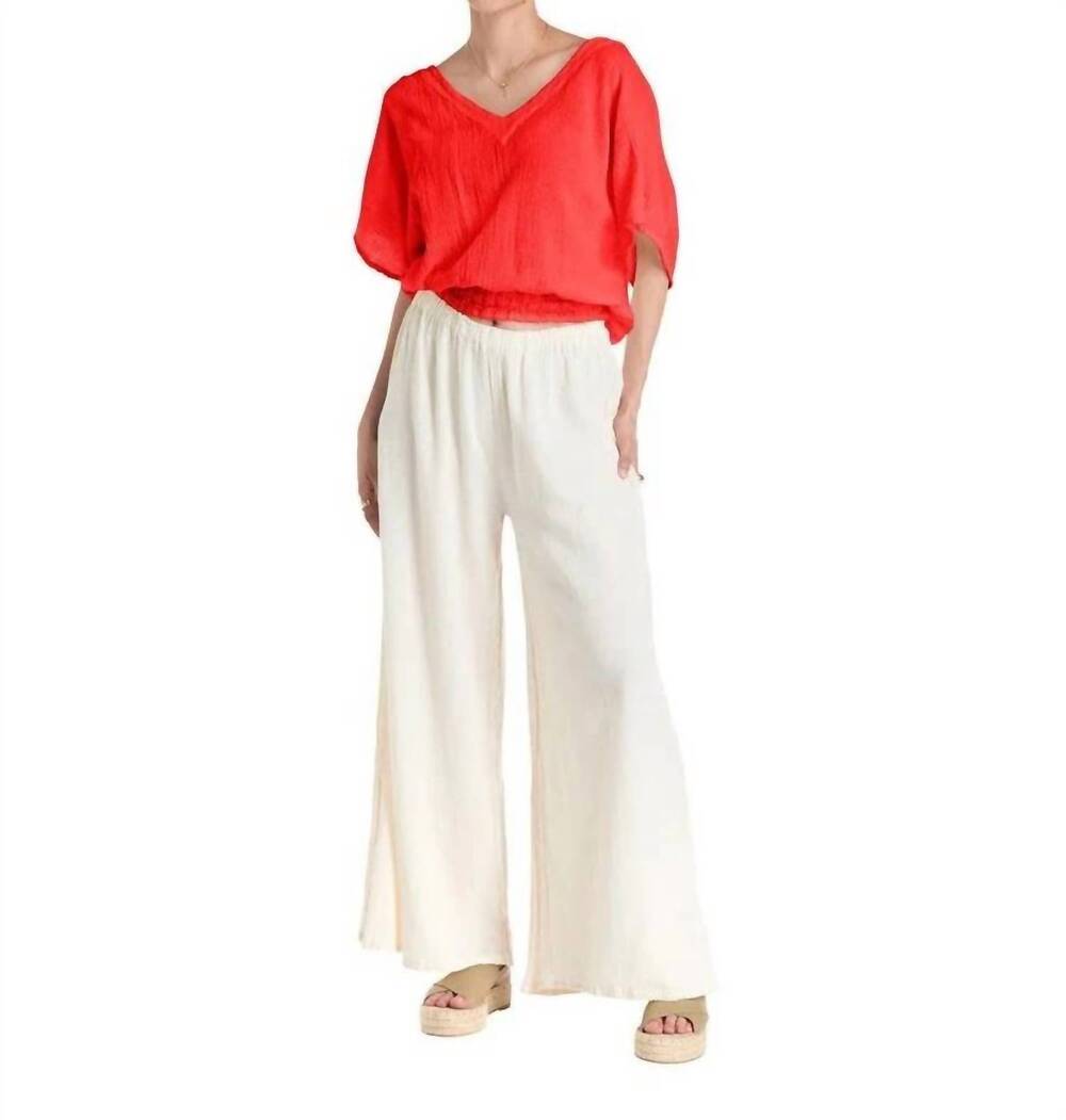NEW OH MY GAUZE! romane short sleeve blouse in crimson